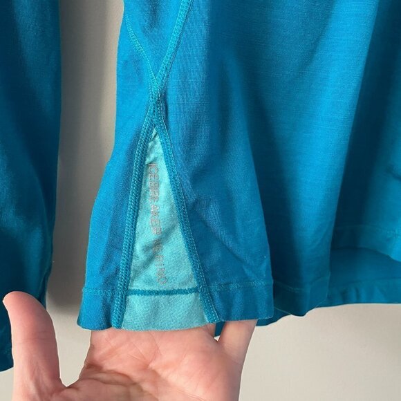 Icebreaker Merino 260 Zone Long Sleeve 1/2 Zip Ski Baselayer Shirt Blue XS - Picture 5 of 7